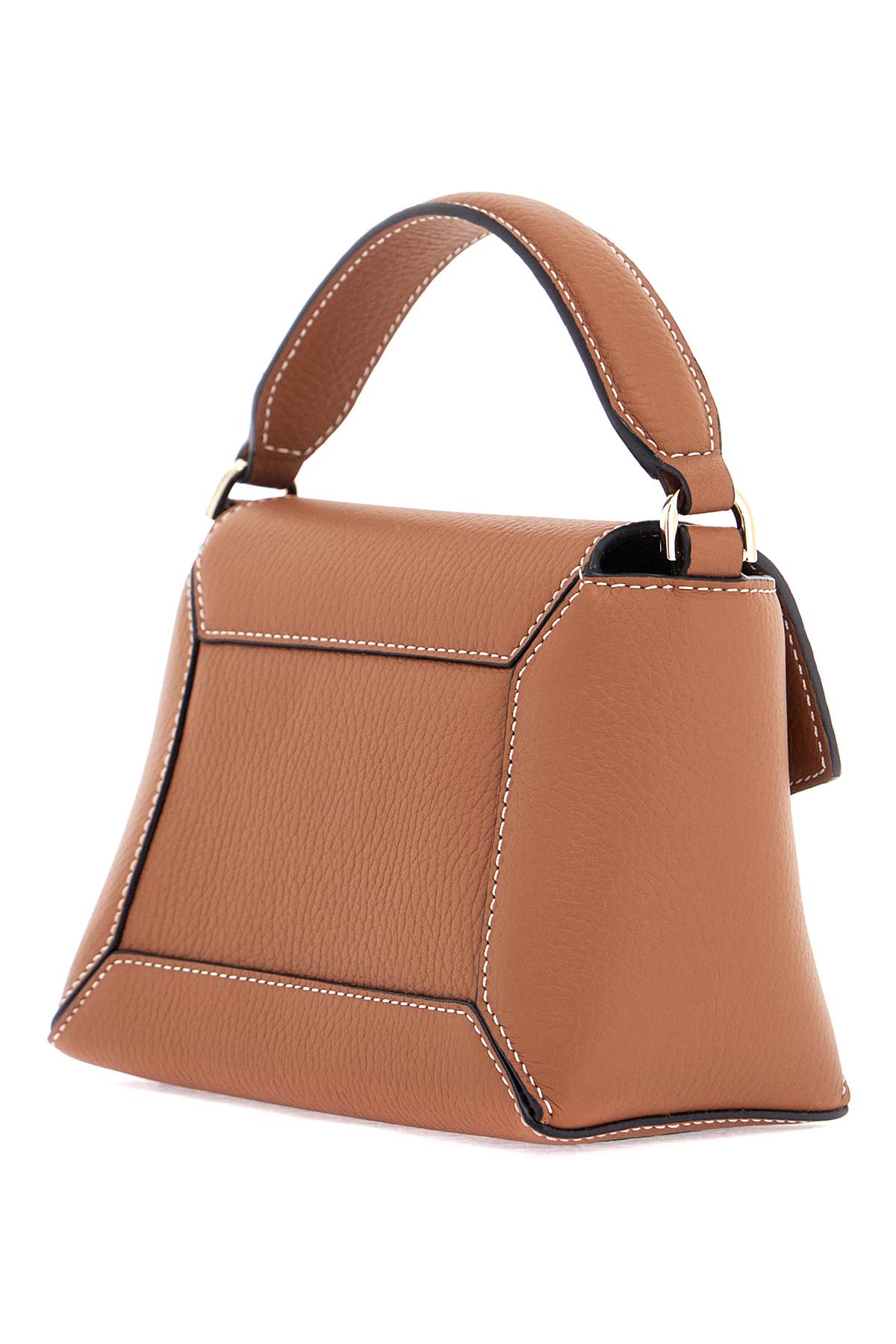 Strathberry Brown Leather Mosaic Nano Crossbody Bag