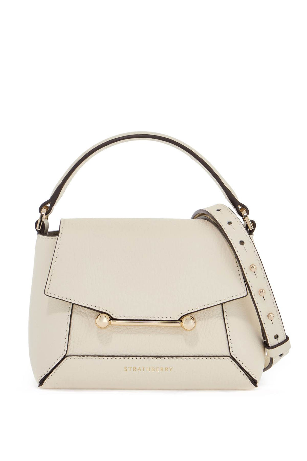 Strathberry Mosaic Nano Vanilla Calfskin Crossbody Bag