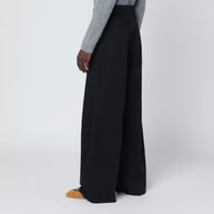 Dries Van Noten Wide Black Cotton Trousers