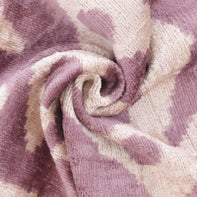 Handmade Ikat Silk Velvet Throw Pillow - 16x24, Lavender And Cream Luxury Cushion With Down Feather Insert