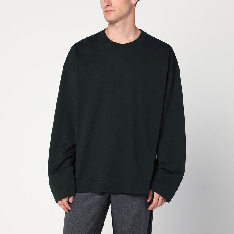Dries Van Noten Bottle Green Cotton Sweater