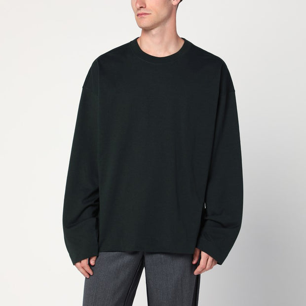 Dries Van Noten Bottle Green Cotton Sweater