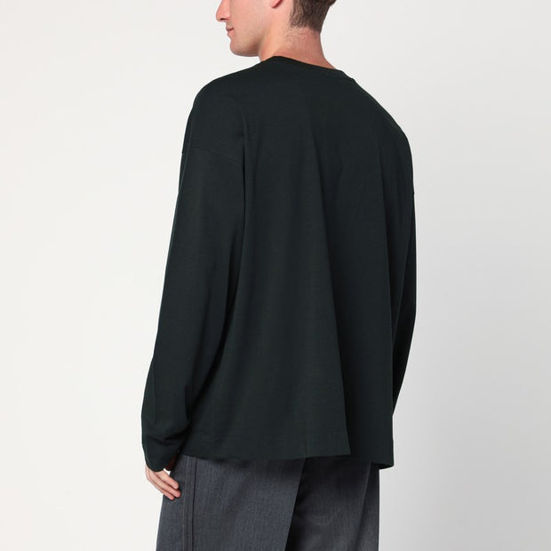 Dries Van Noten Bottle Green Cotton Sweater