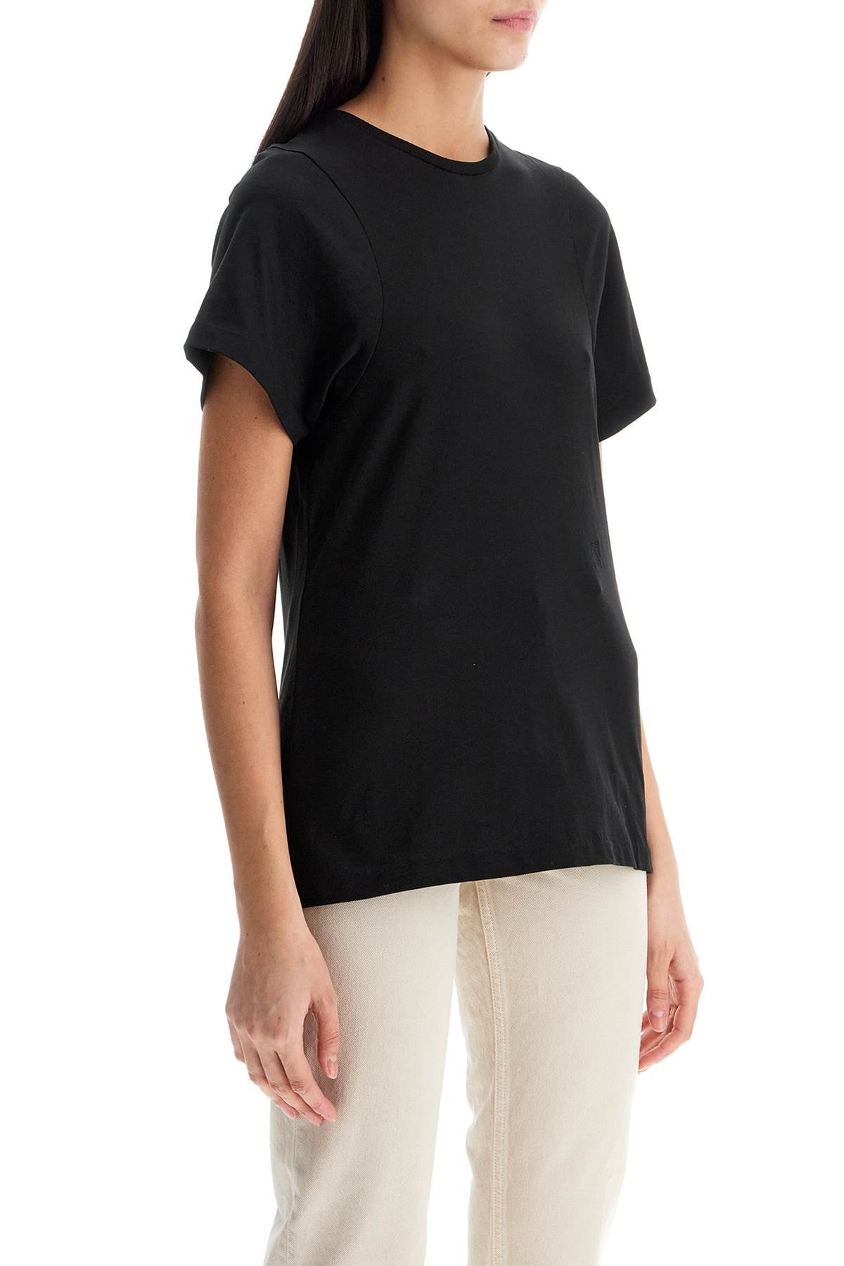 Toteme Organic Cotton T-shirt Curved Seams Black