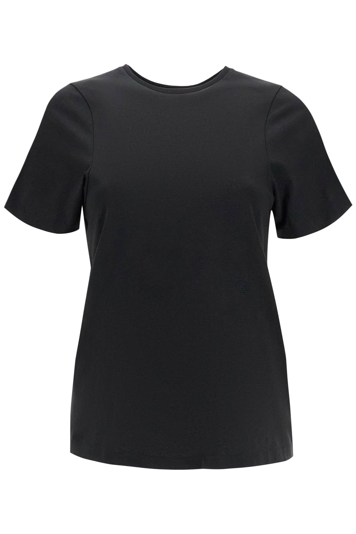 Toteme Organic Cotton T-shirt Curved Seams Black