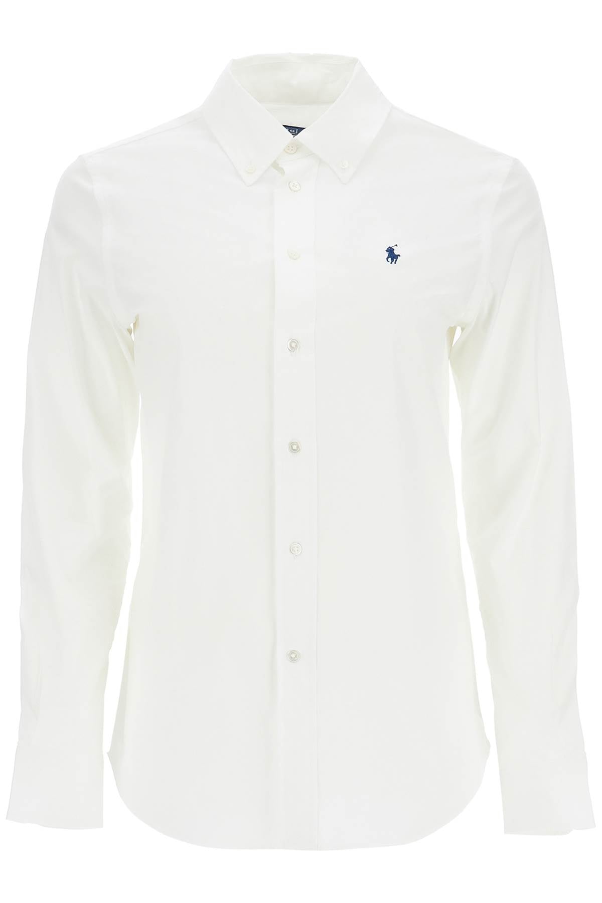 Polo Ralph Lauren White Slim Fit Cotton Shirt For Women With Long Sleeves