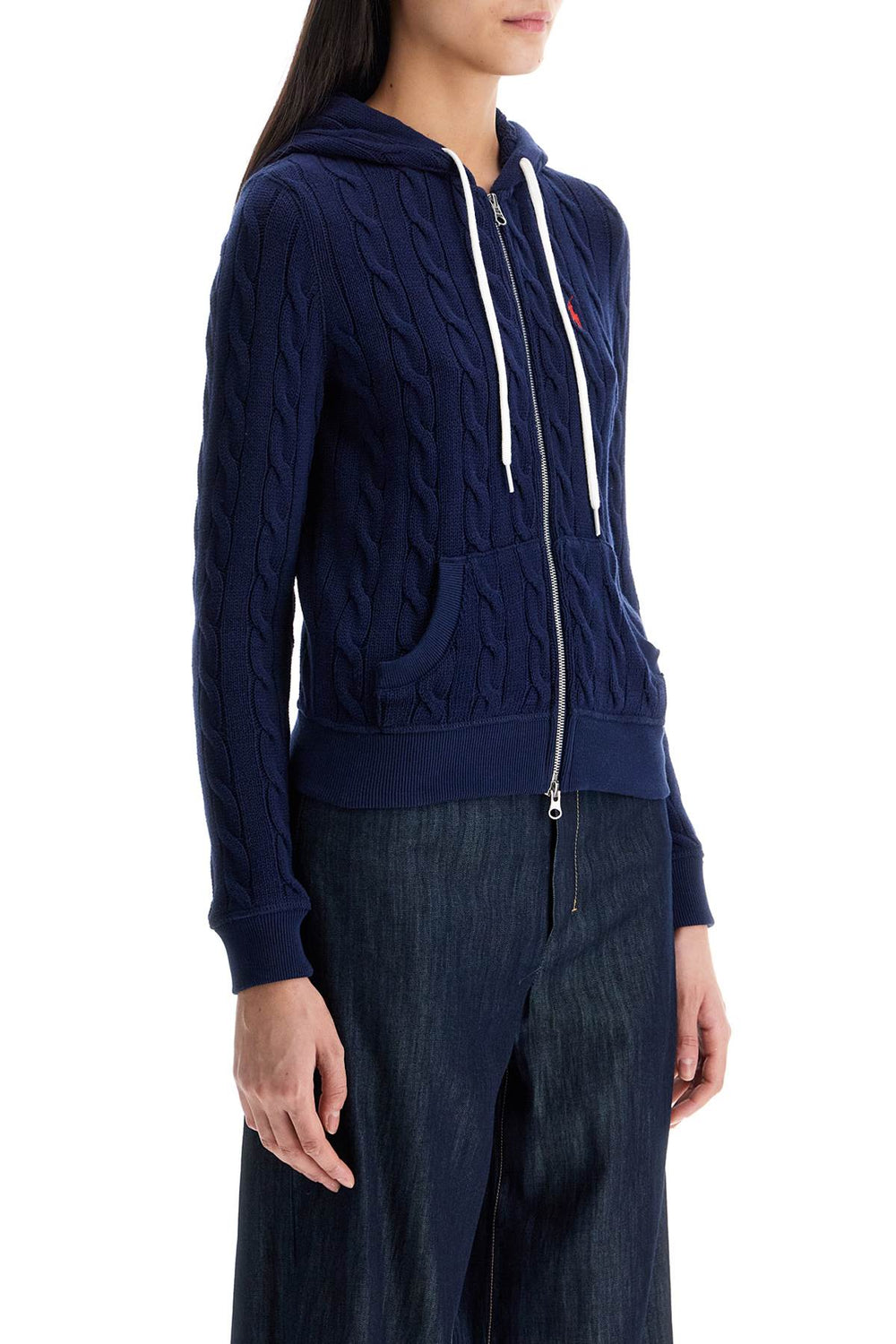 Polo Ralph Lauren Navy Blue Slim Fit Zip Hoodie Cardigan