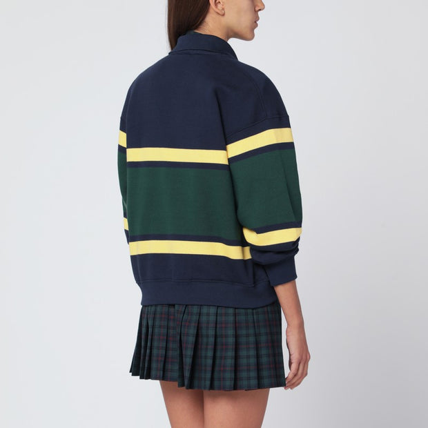 Polo Ralph Lauren Long-sleeved Polo In Blue/yellow/green Stripes