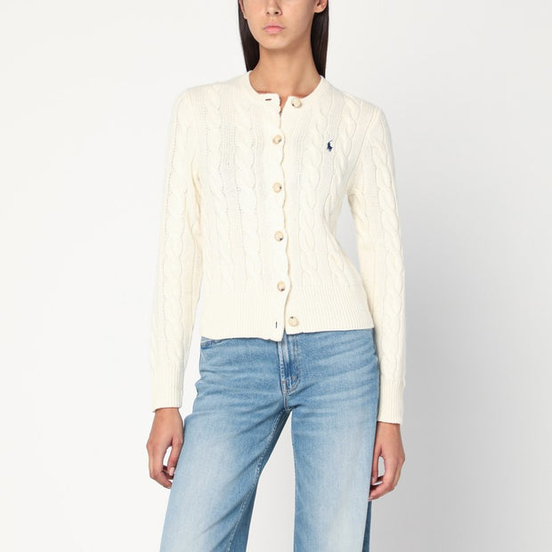 Polo Ralph Lauren Cream Cable-knit Cardigan