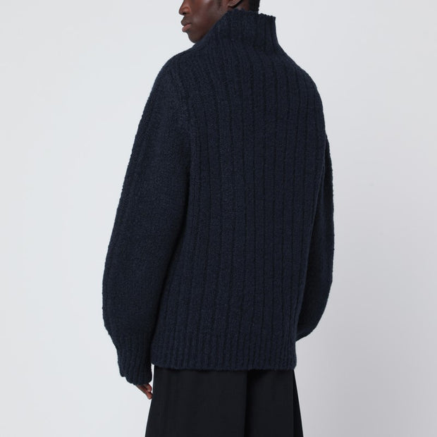 Dries Van Noten Navy Blue Wool Sweater