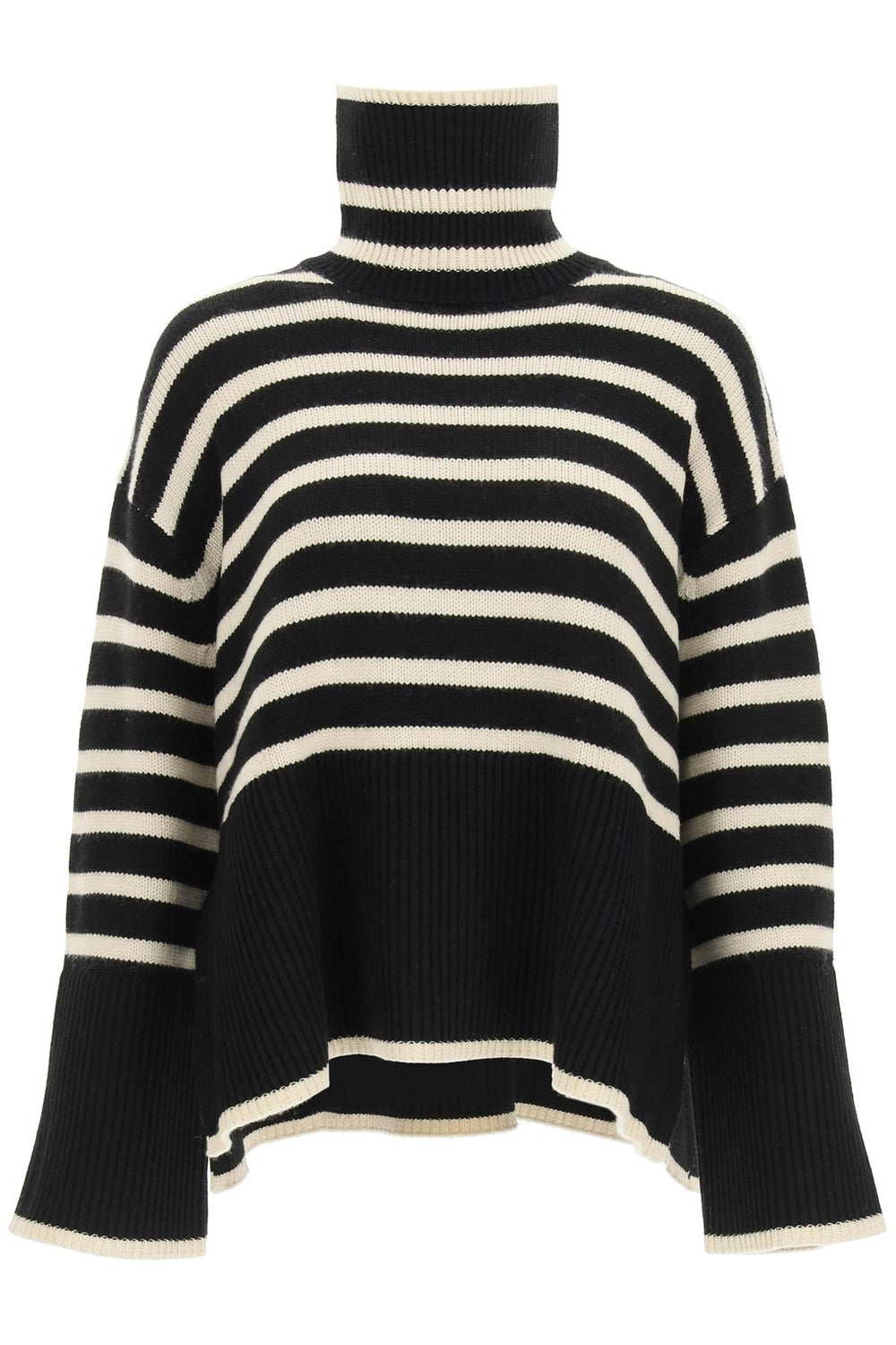 Toteme Striped Wool Cotton Turtleneck