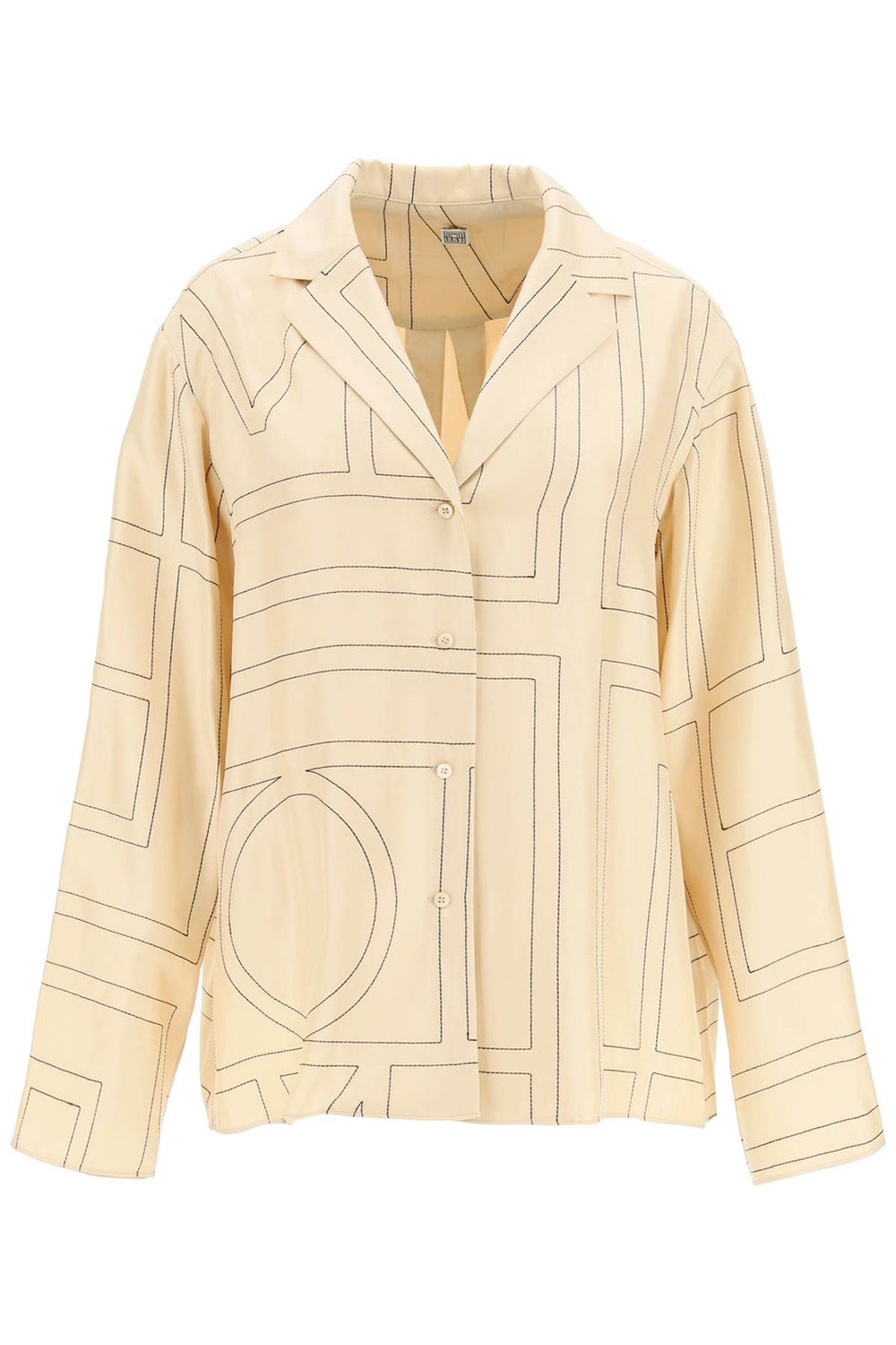 Toteme Monogram Silk Pajama Shirt