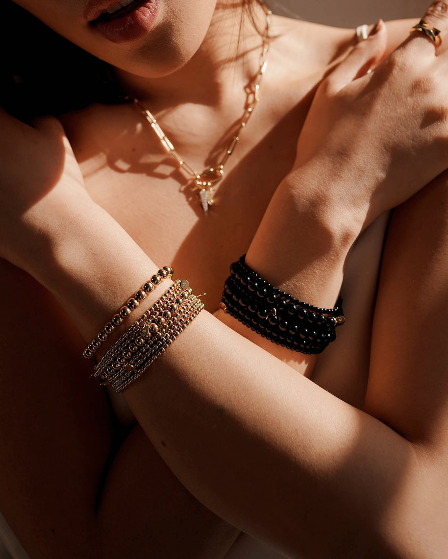 Zoe Lev 3mm Bead Bracelet Stack