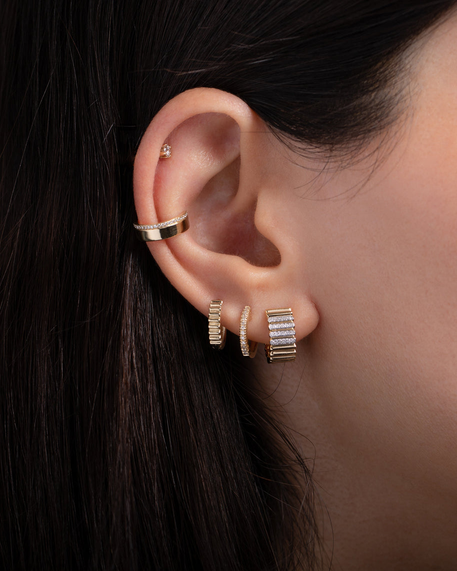 Zoe Lev Diamond Huggie Earrings