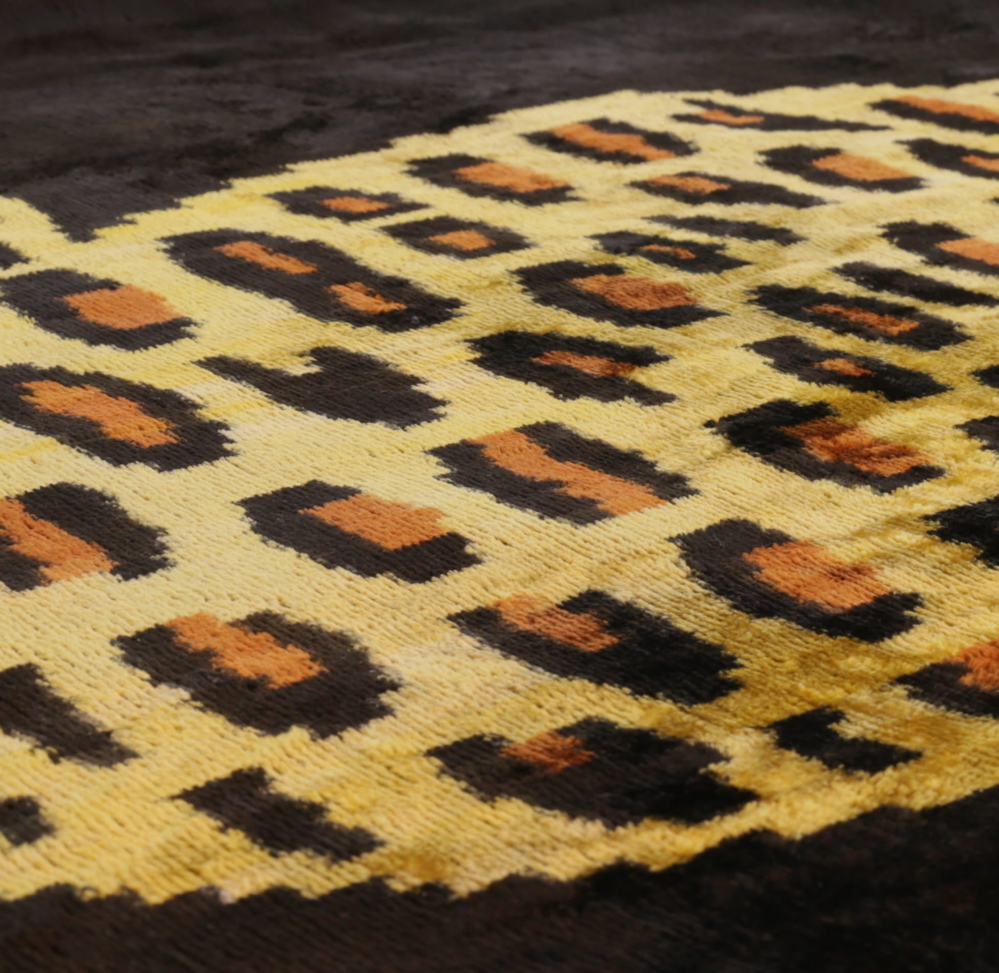 Handmade Silk Velvet Leopard Print Throw Pillow - 16x24, Bold Exotic Design With Down Feather Insert