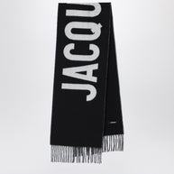 JACQUEMUS Black Wool Scarf With Logo