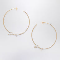 JACQUEMUS Gold Hoop Earrings With Logo