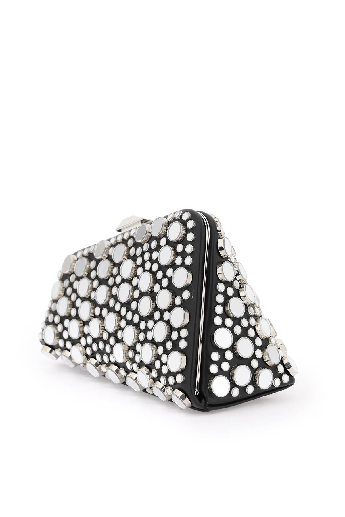 The Attico Mini Midnight Clutch With Mirrored Studs