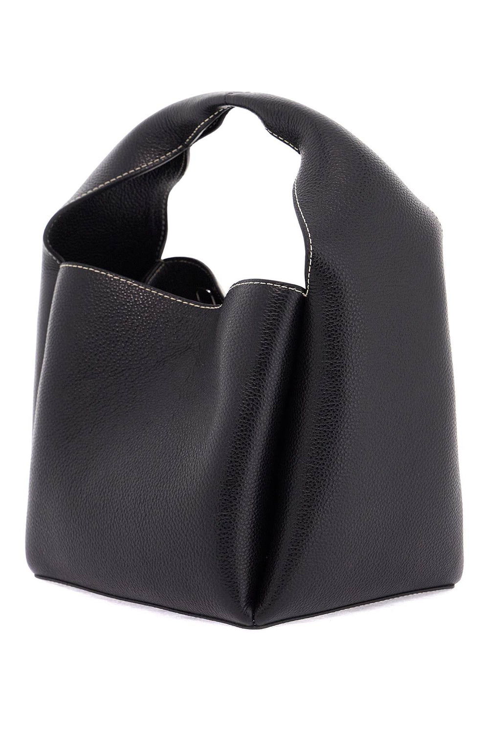 Toteme Black Calfskin Bucket Bag With Adjustable Shoulder Strap