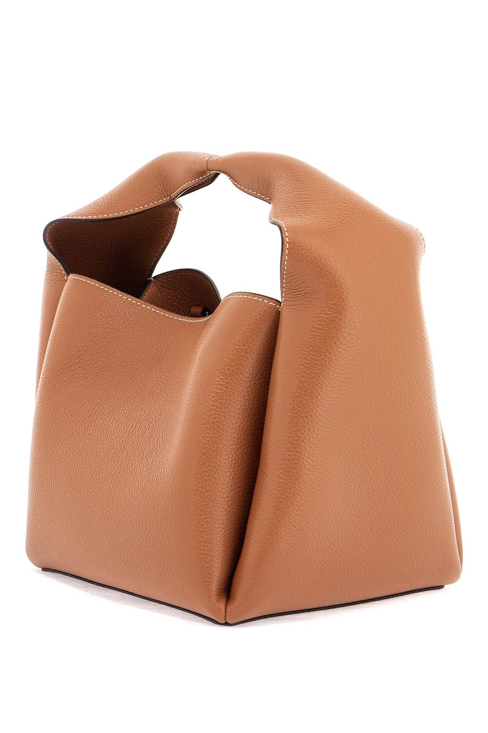 Toteme Bucket Bag In Tan Calfskin Leather with Adjustable Strap