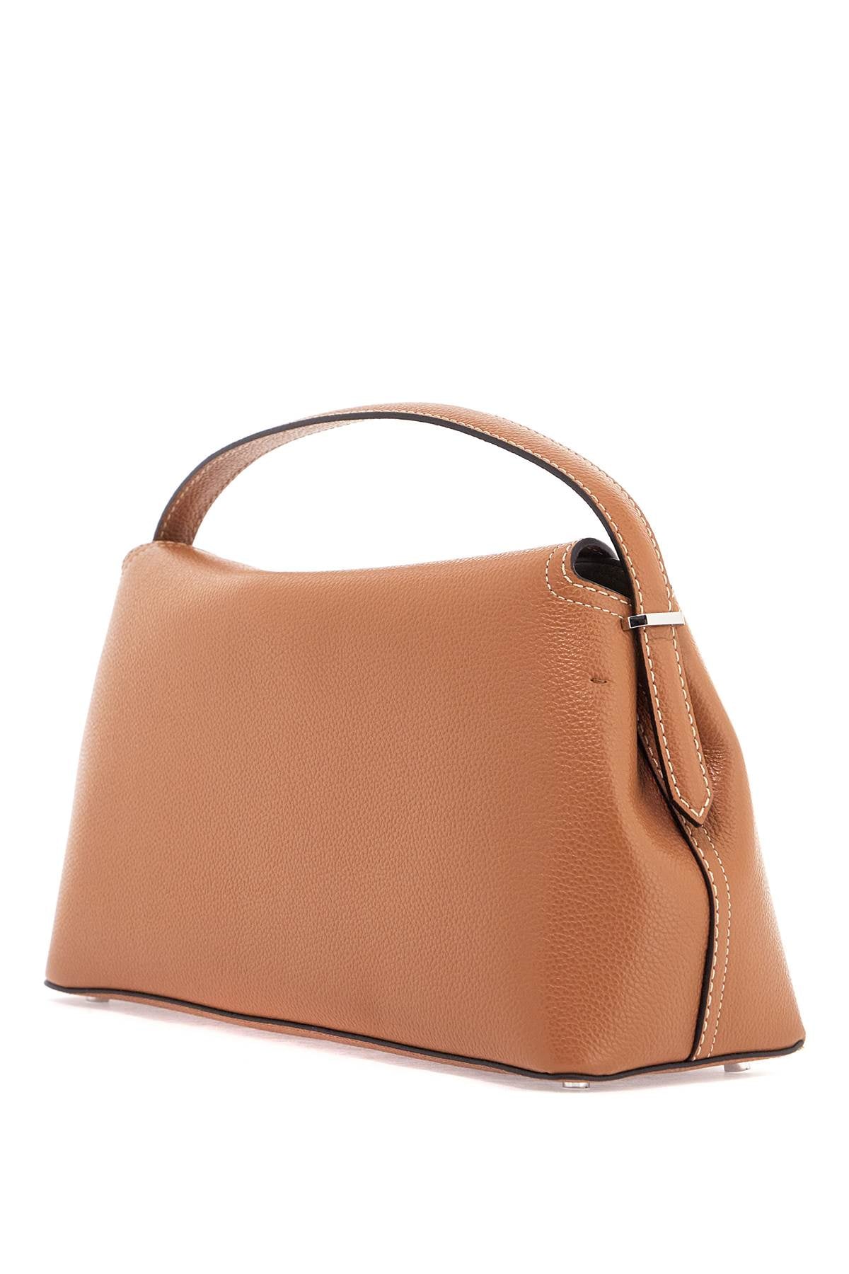 Toteme Tan Leather Bag With Top Handle And Shoulder Strap