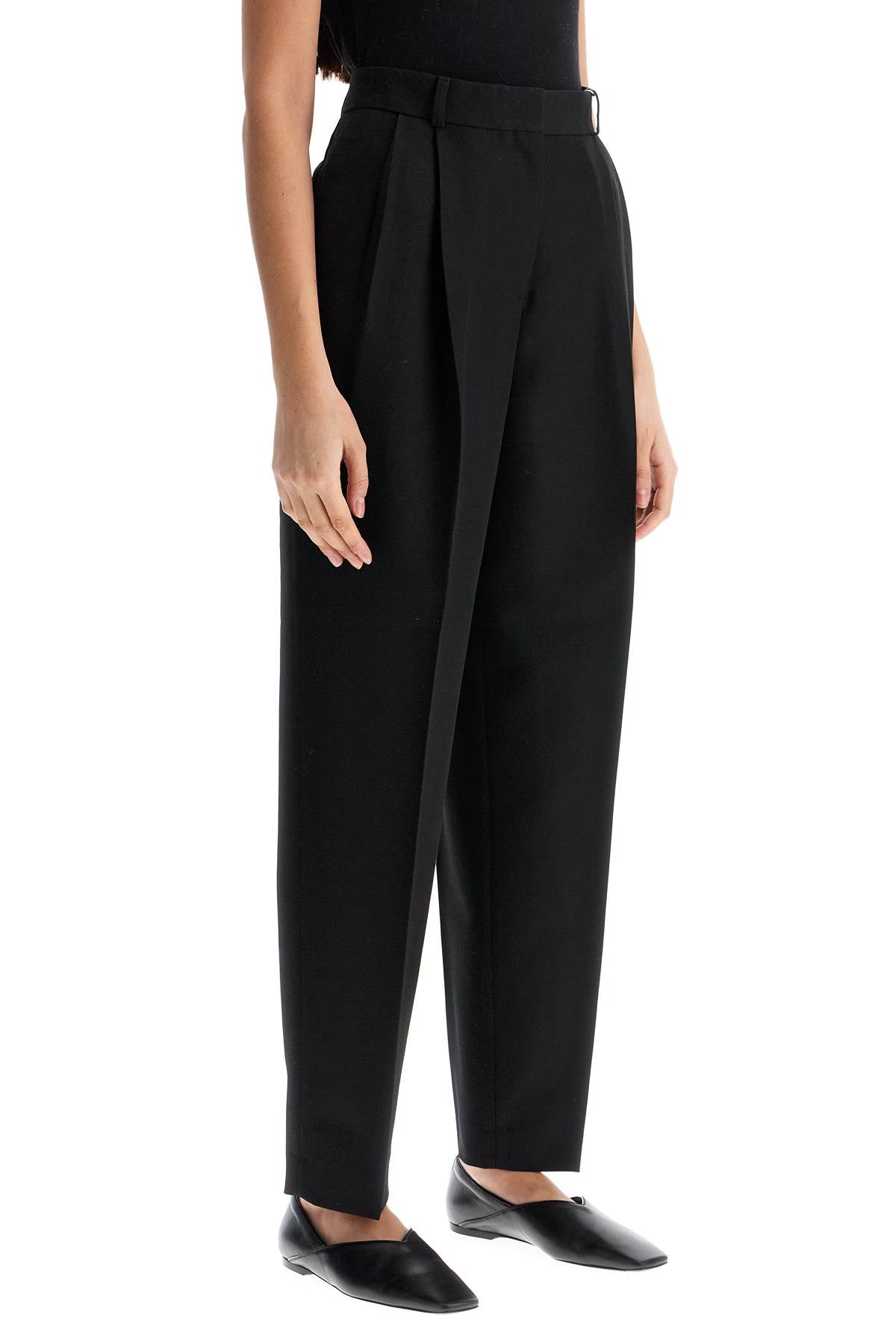 Toteme Tailored High-Waisted Wide-Leg Pants Black