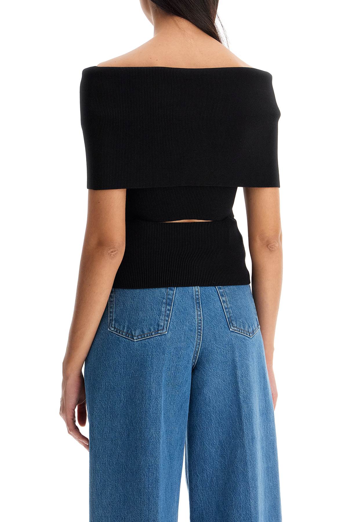 Christopher Esber Ribbed Knit Off-Shoulder Top