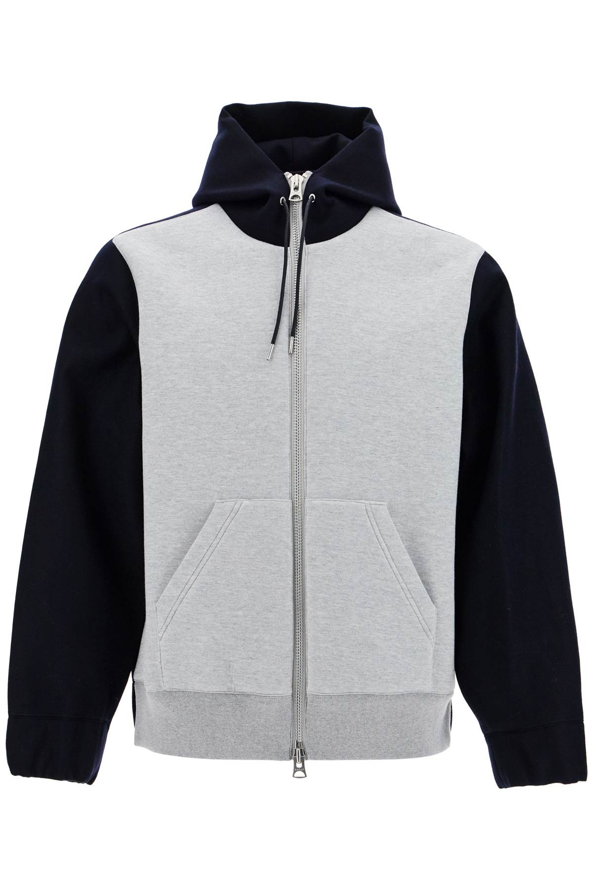 Sacai Bicolor Full Zip Hooded Sweatshirt