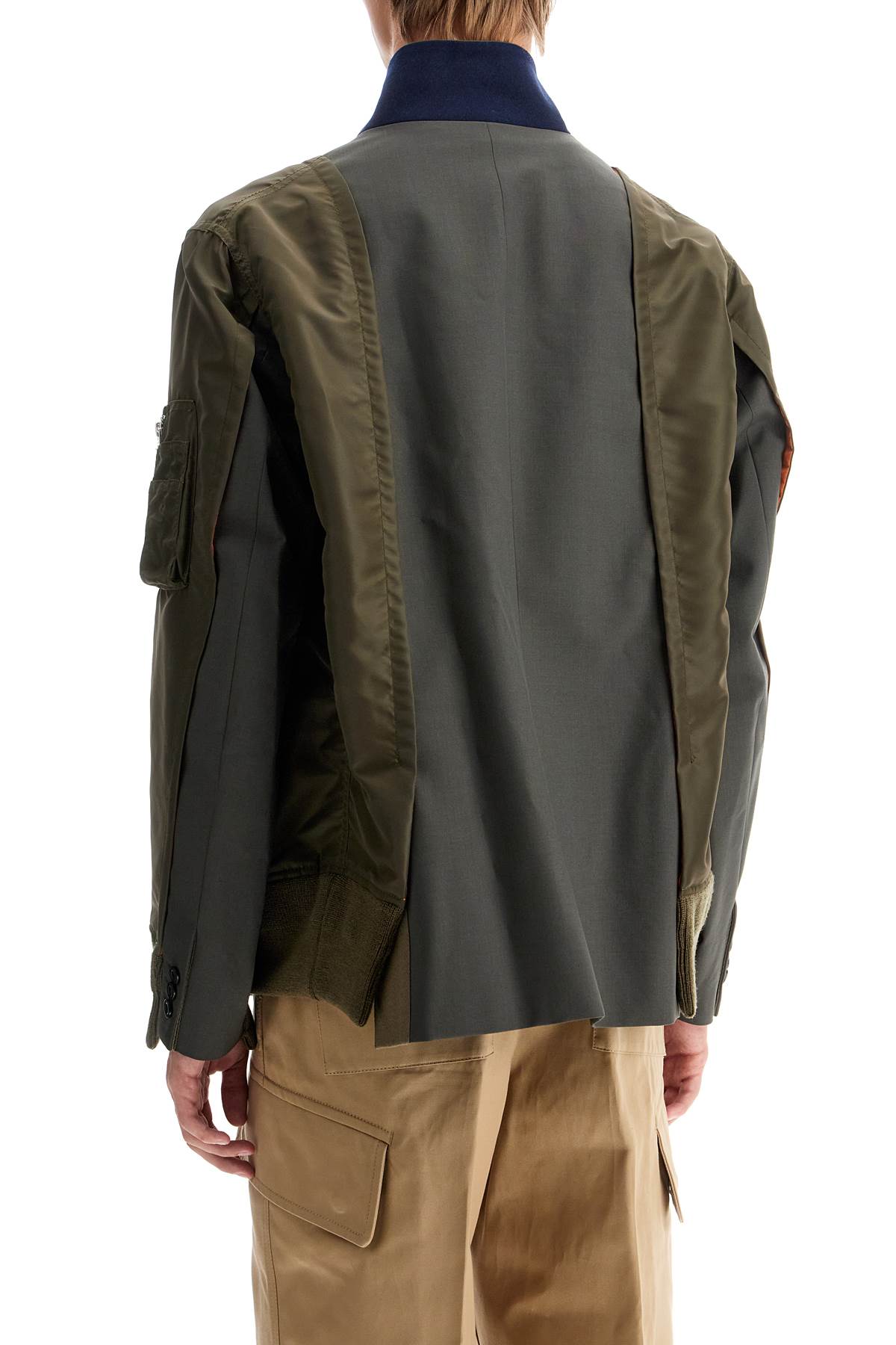 Sacai Hybrid Nylon And Wool Blend Jacket