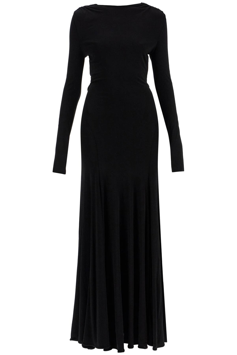 Christopher Esber Long Black Viscose Maxi Dress With Copper And Stone Decoration