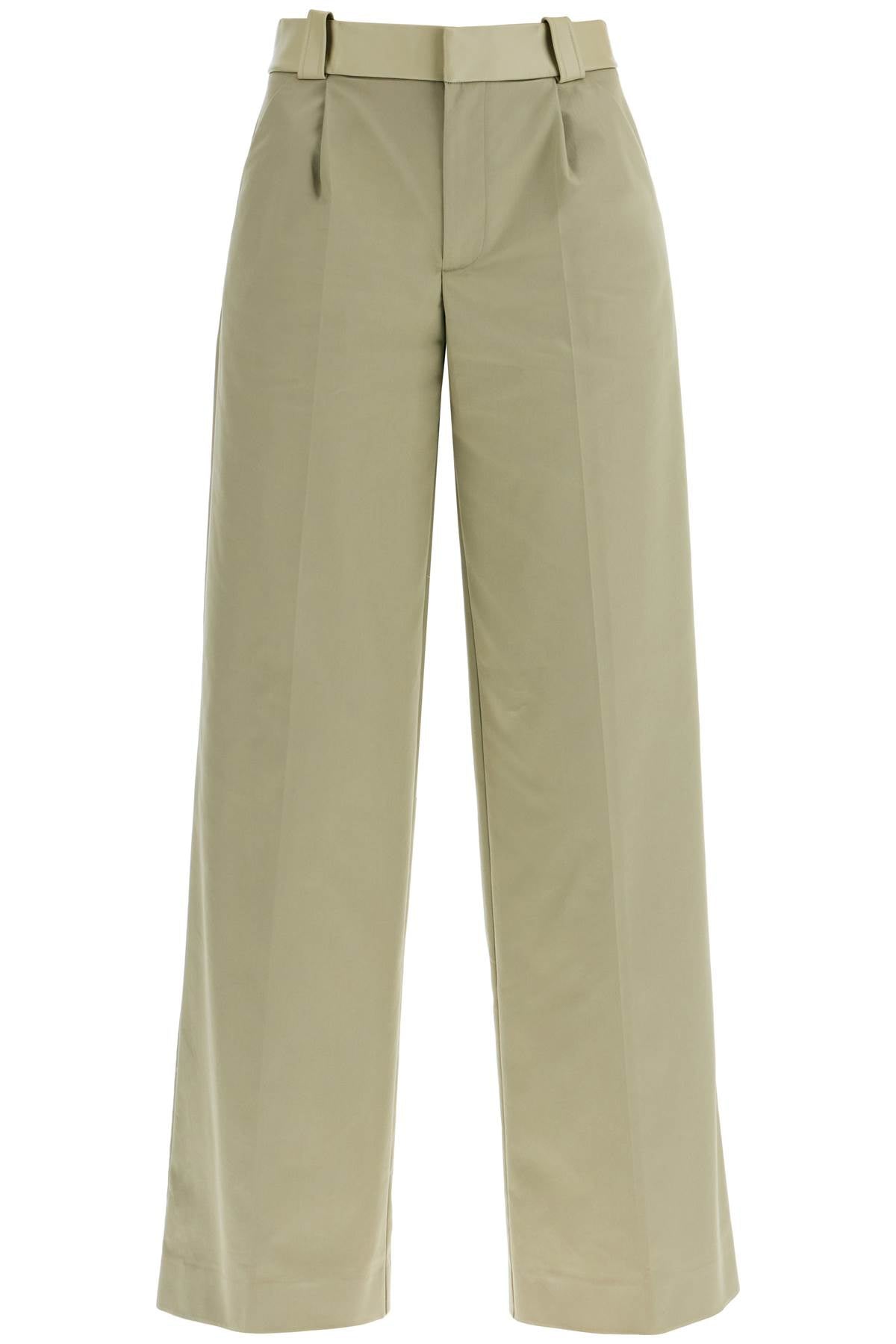 Christopher Esber Wide Leg Green Linseed Cotton Pants