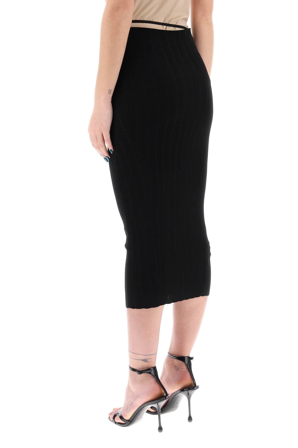 Jacquemus The Pralù Stretch Knit Midi Skirt