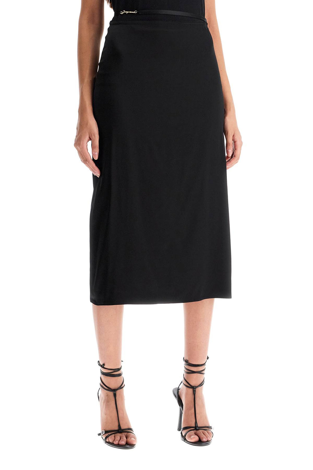 Jacquemus La Jupe Notte Stretch Satin Midi Skirt