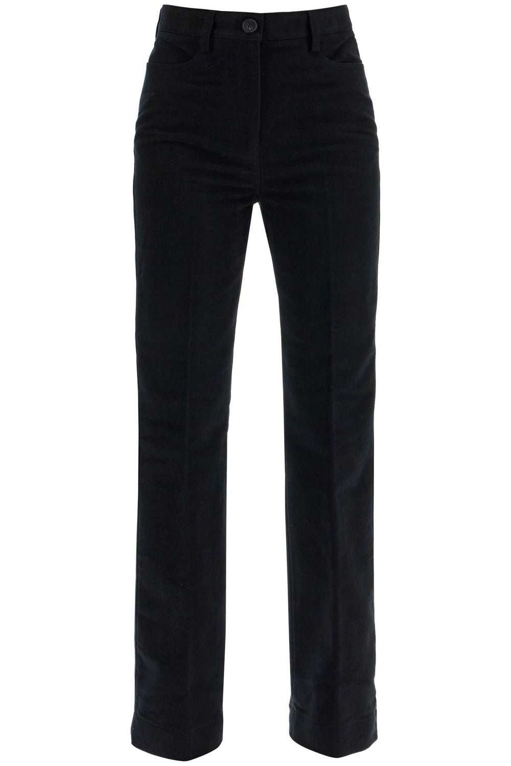 Toteme High-Waisted Flared Pants In Black Organic Cotton