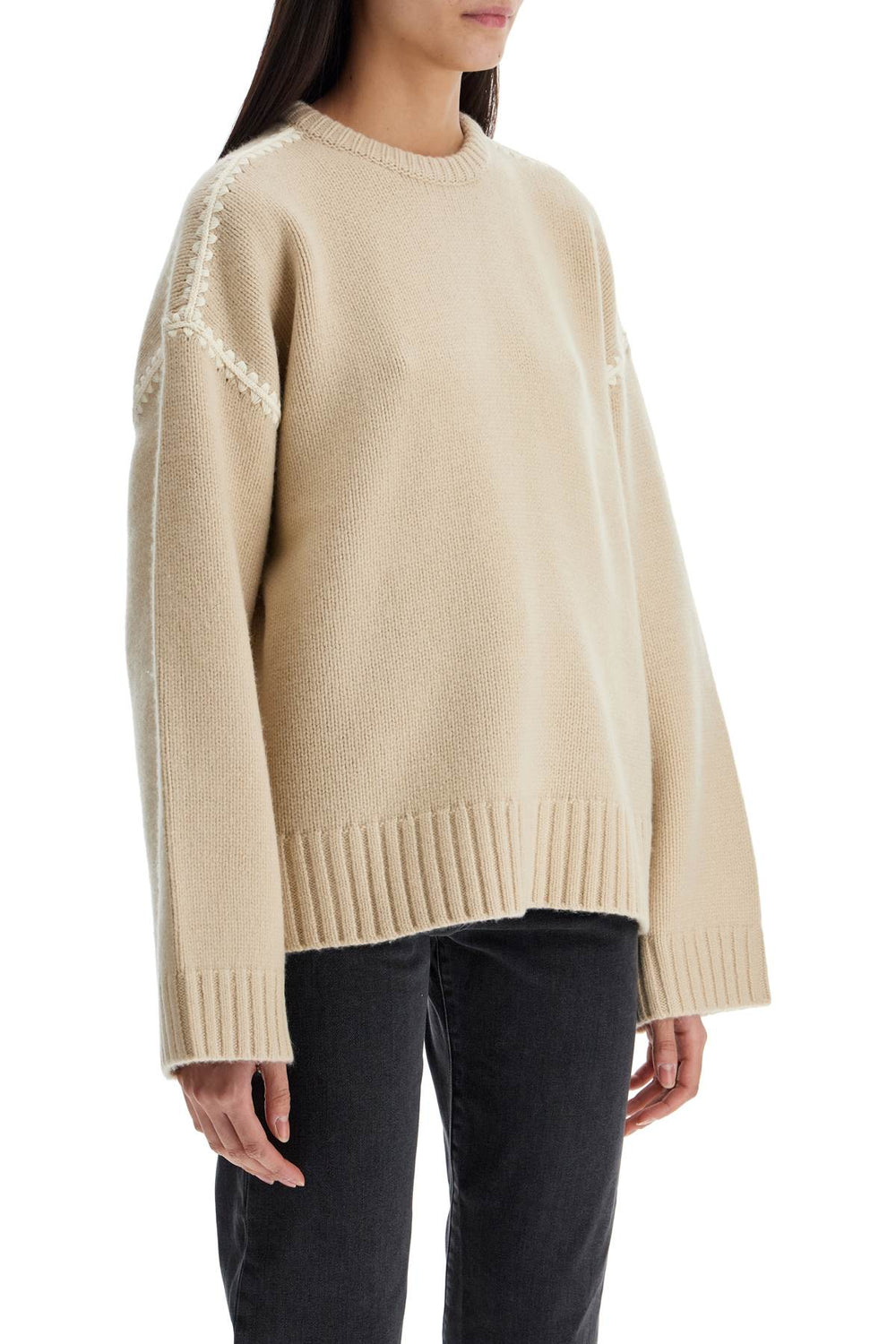 Toteme Light Beige Wool And Cashmere Sweater