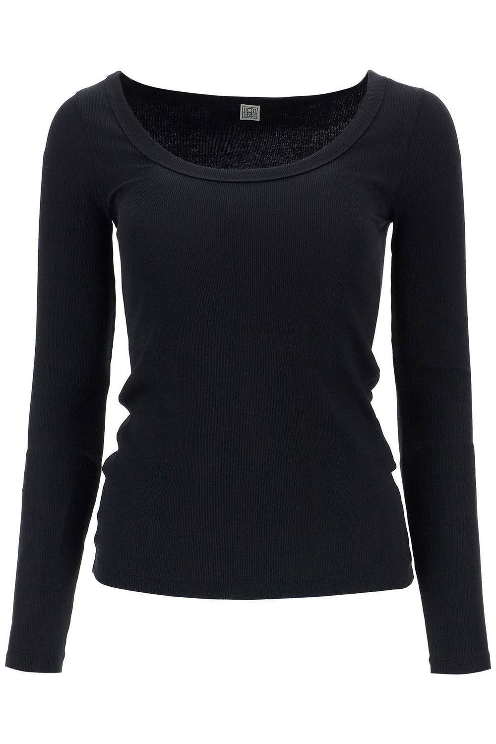 Toteme Black Organic Cotton Ribbed Top