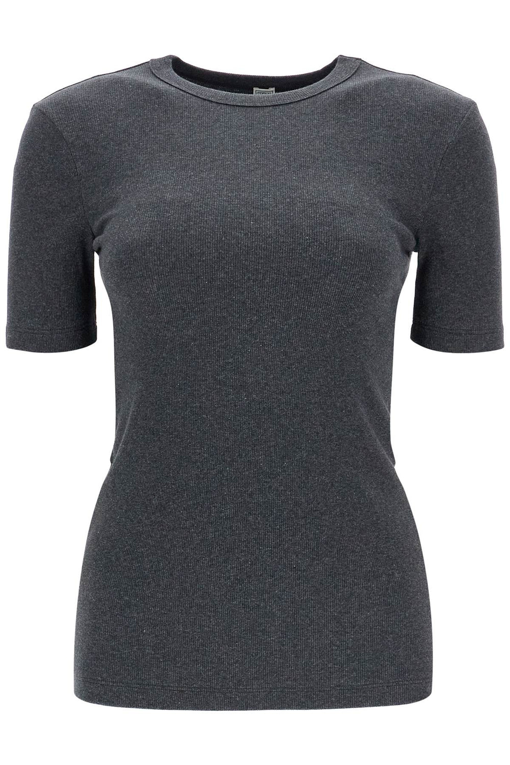 Toteme Organic Cotton Ribbed Sweater In Charcoal Melange