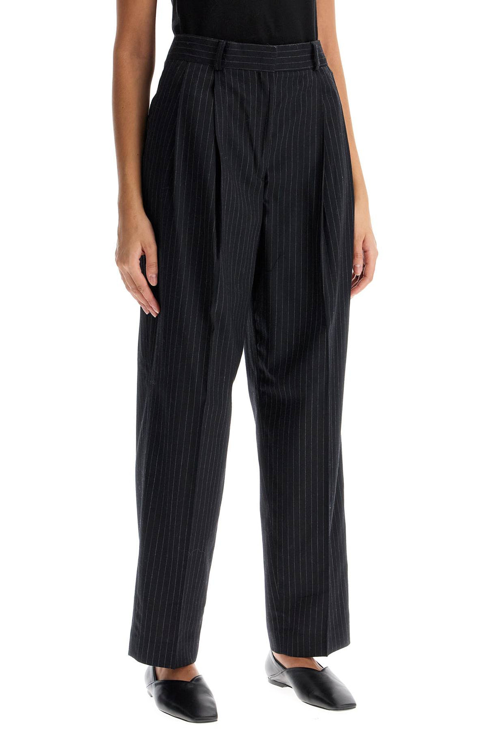 Toteme Double Pleated Pinstripe Pants