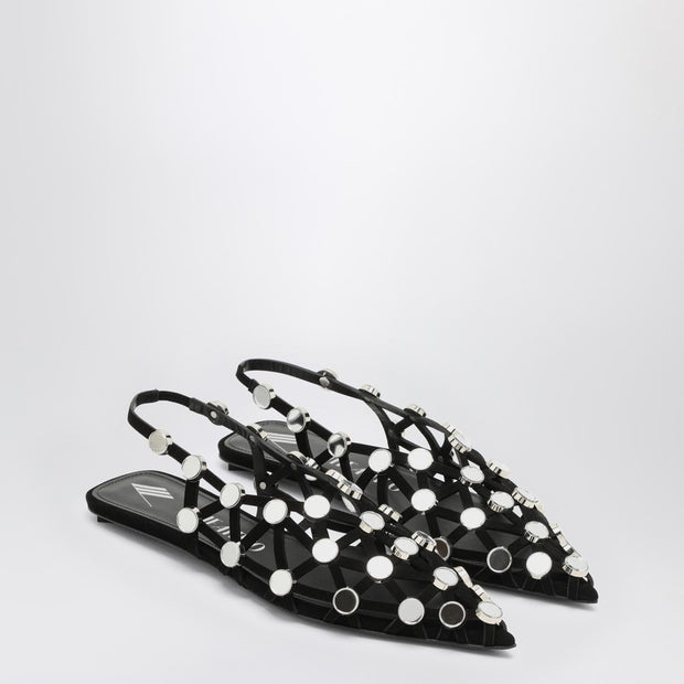 The Attico Black Grid Ballerina