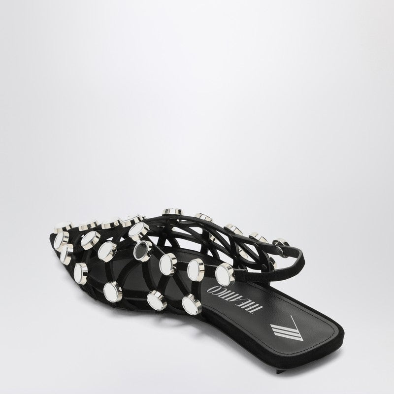 The Attico Black Grid Ballerina