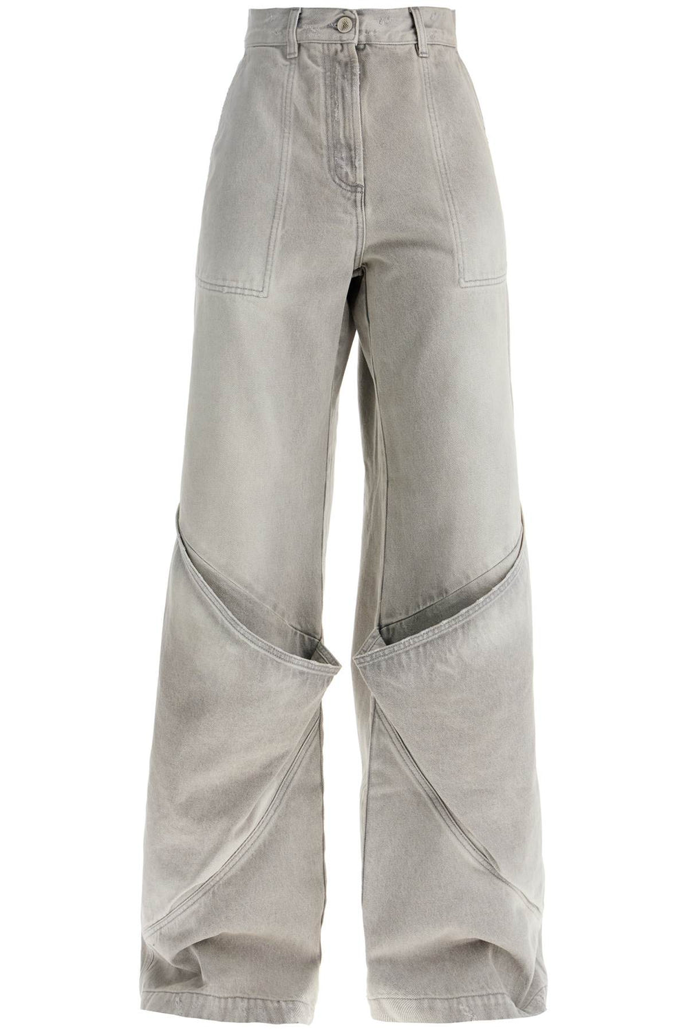 The Attico Straight And Wide Leg Jeans With Oversized Pockets