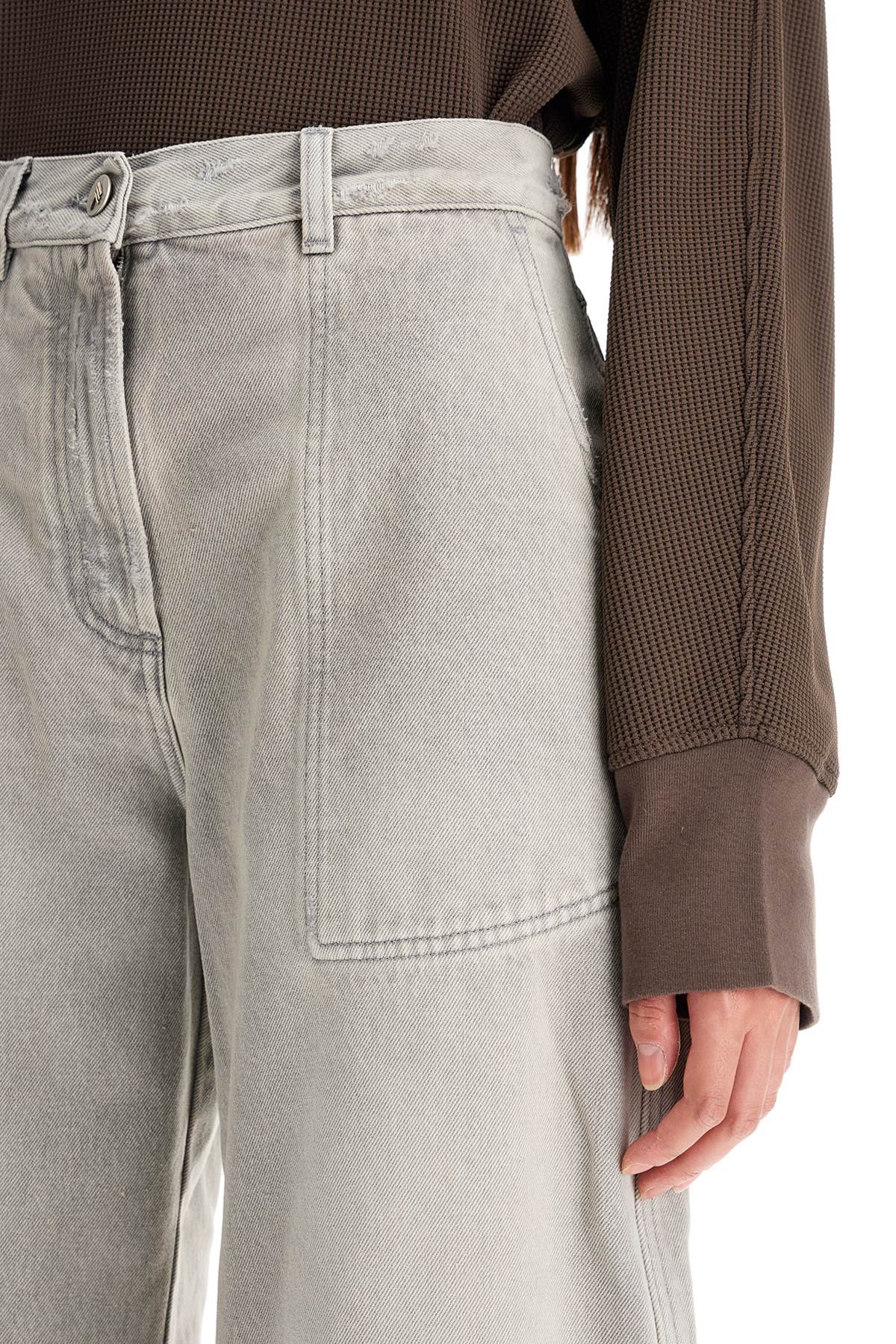 The Attico Straight And Wide Leg Jeans With Oversized Pockets