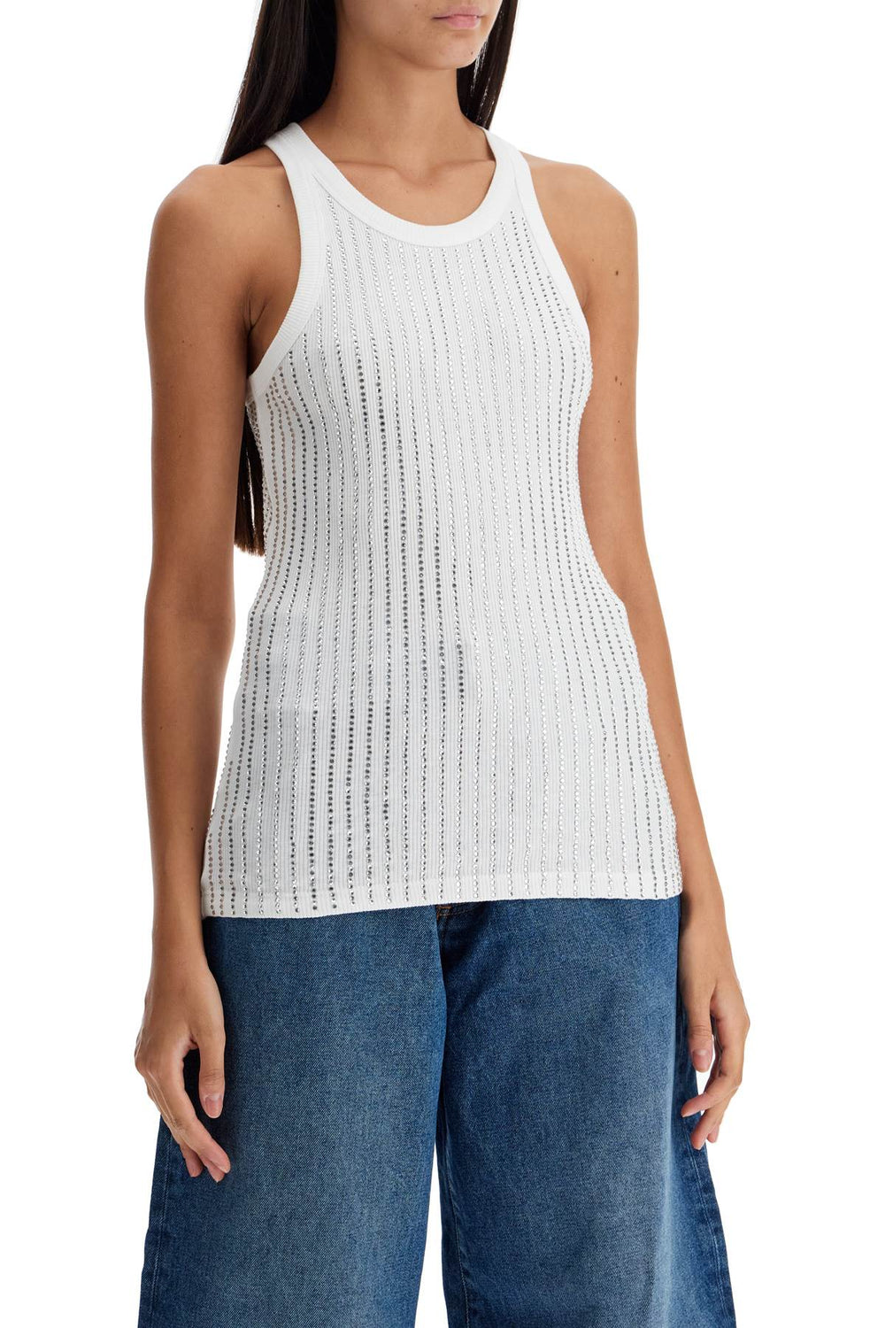 The Attico Crystal-embellished Tank Top