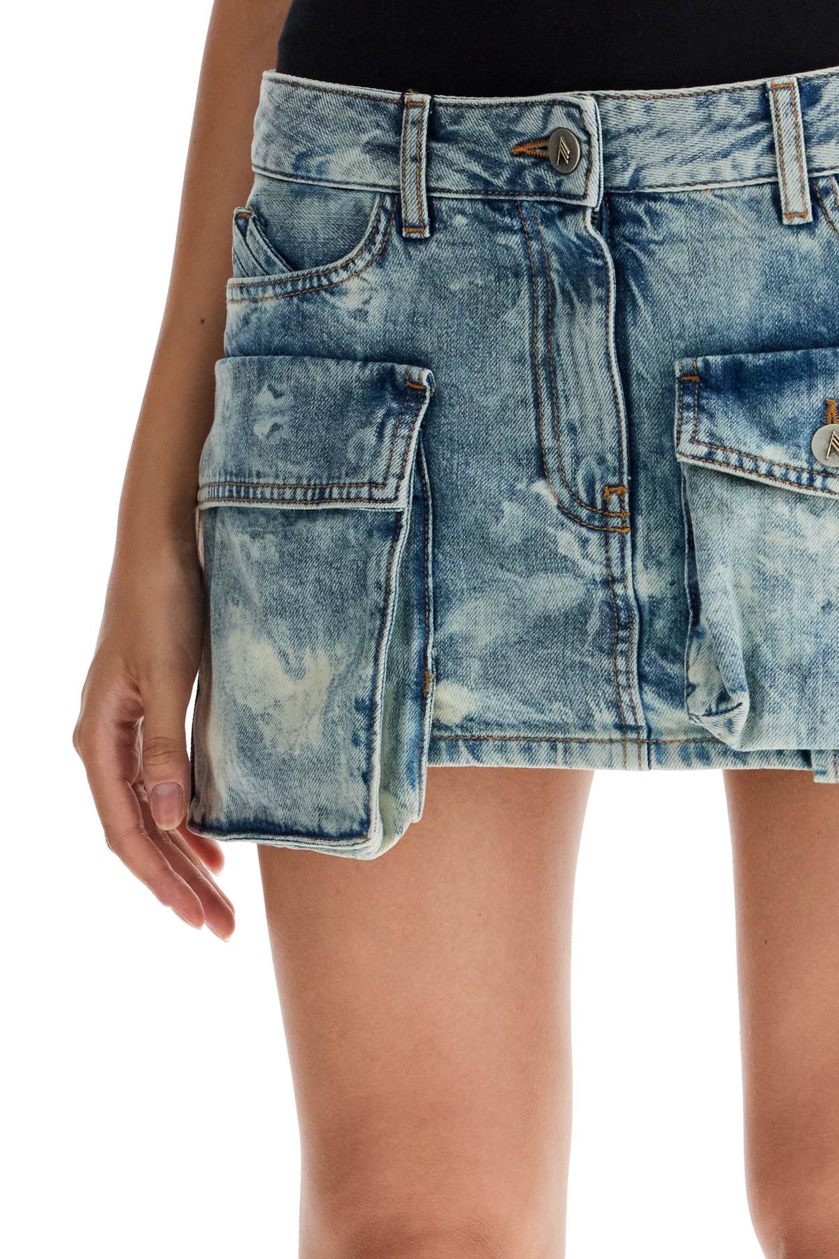 The Attico Denim Fay Mini Skirt