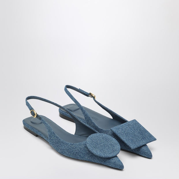 JACQUEMUS Ballerina Slingback Duelo Plates In Denim