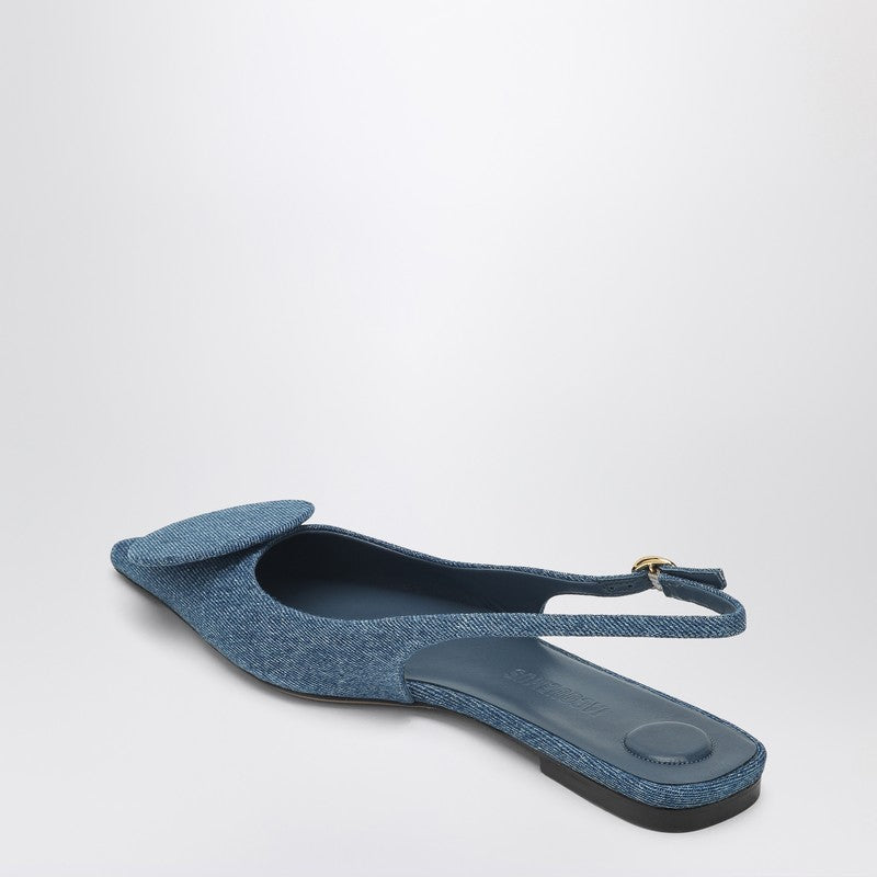JACQUEMUS Ballerina Slingback Duelo Plates In Denim