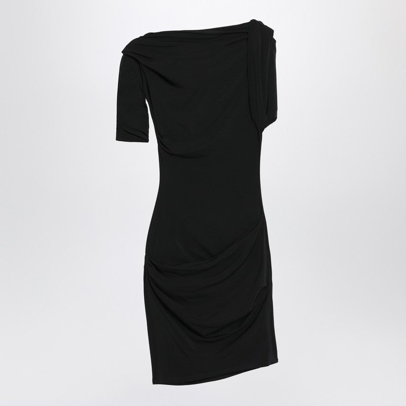 JACQUEMUS Black Draped Mini Dress