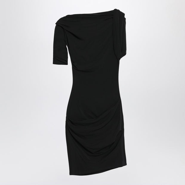 JACQUEMUS Black Draped Mini Dress