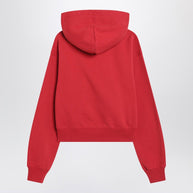 JACQUEMUS Red Hoodie With Logo Patch