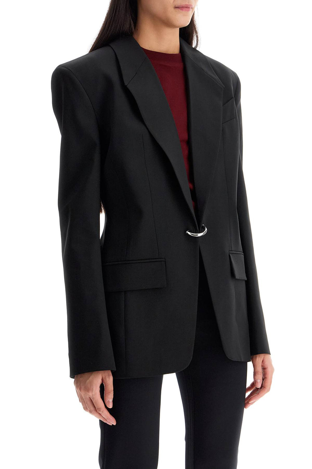 Mugler Single-Breasted Wool Jacket